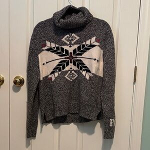 Polo by Ralph Lauren Charcoal and Ivory Turtleneck Sweater